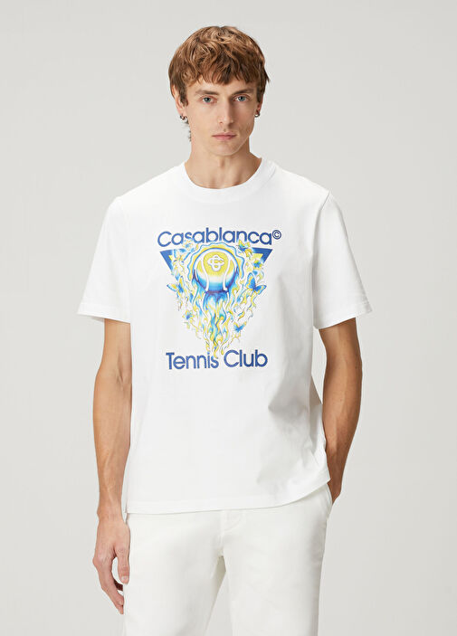 Casablanca Tシャツ Casablanca Beyaz Erkek Beyaz Organik Pamuk T-shirt 1915388 | Beymen