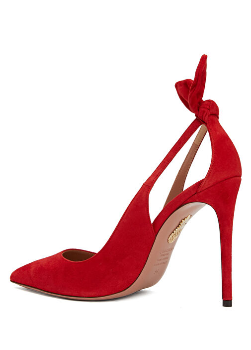 Bow Kırmızı Deri Topuklu Ayakkabı - Görsel 4