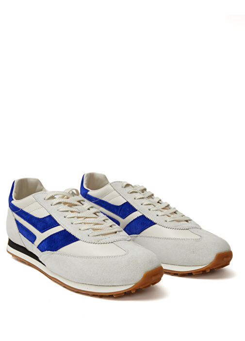 Mick Beyaz Mavi Erkek Deri Sneaker - Görsel 3