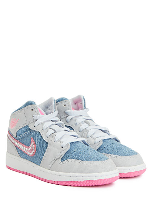 Air Jordan 1 Mavi Çocuk Denim Sneaker - Görsel 3