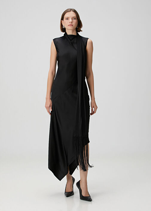 blue dress for baby girl Acne Studios Barrow Asymmetric Silk Crepe de Chine Dress – Runway Catalog main image 1