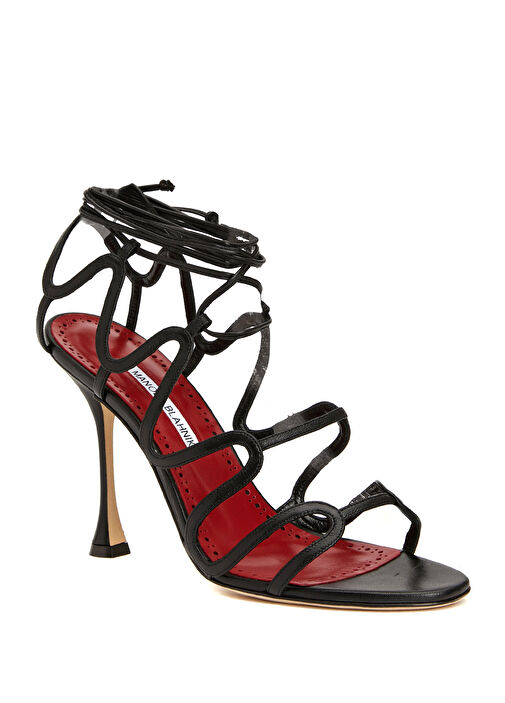 Fawda Siyah Kadın Deri Sandalet - Görsel 3