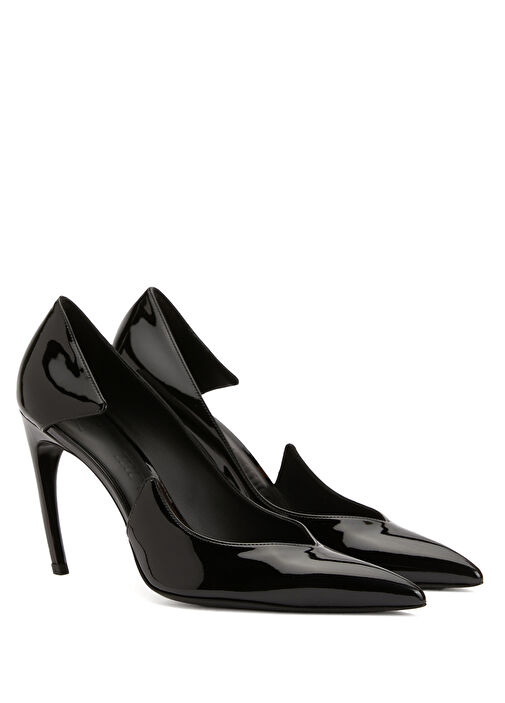 Siyah Deri Stiletto - Görsel 3