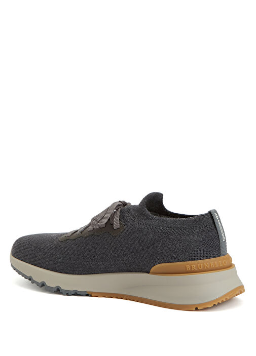 Antrasit Erkek Deri Sneaker - Görsel 4