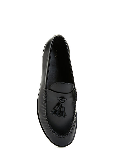 Siyah Kadın Deri Loafer - Görsel 5