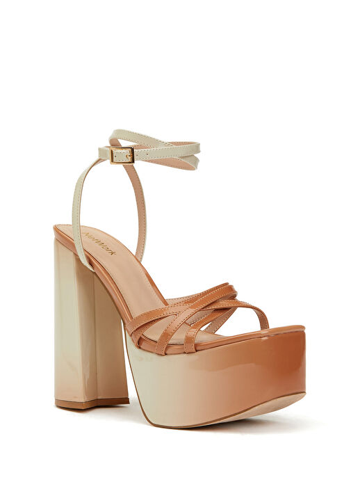 Krem Kadın Deri Sandalet - Görsel 3