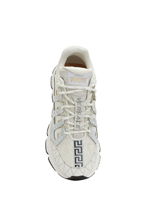 Beyaz Barok Desenli Erkek Deri Sneaker - Görsel 6