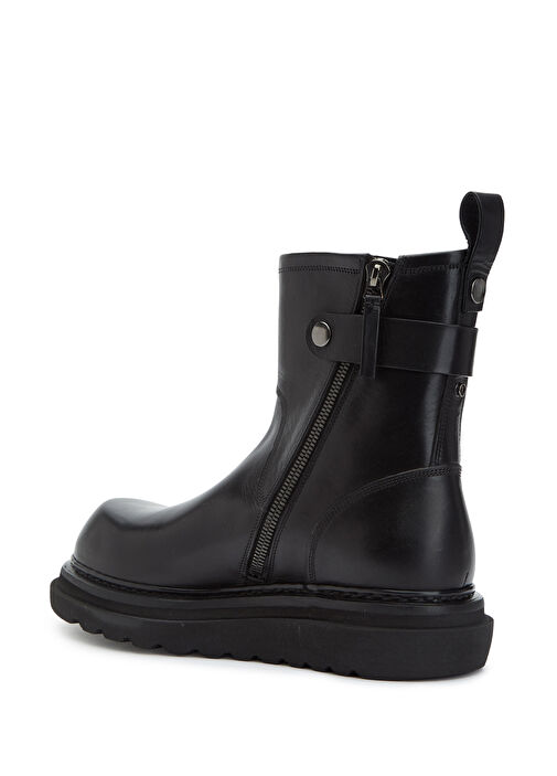 Siyah Fermuarlı Kadın Deri Bot - Görsel 4