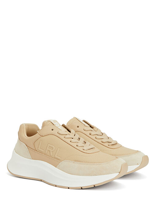 Franky Bej Beyaz Logolu Kadın Deri Sneaker - Görsel 3