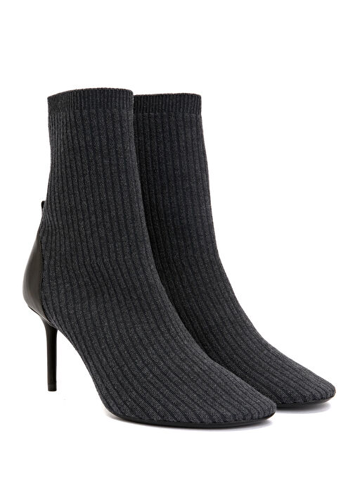 Nude Koyu Gri Kadın Yün Bot - Görsel 3