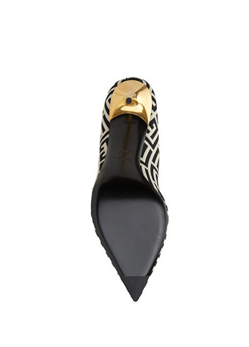 Raven Siyah Krem Geometrik Logolu Kadın Çizme - Görsel 6