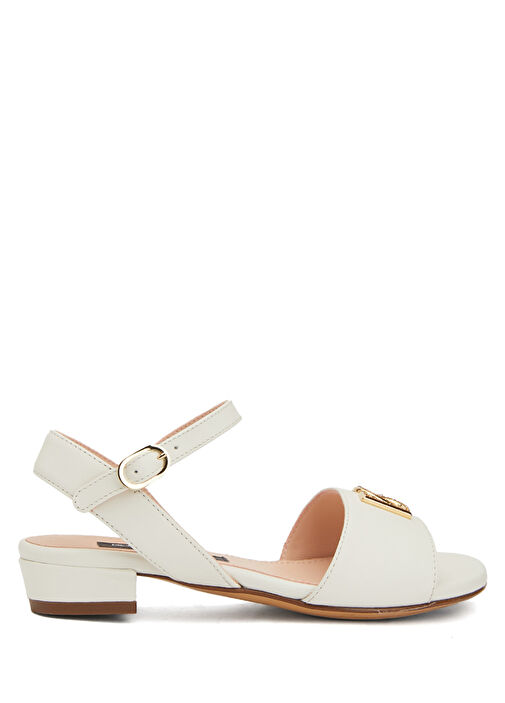 Krem Kız Çocuk Deri Sandalet - Görsel 2