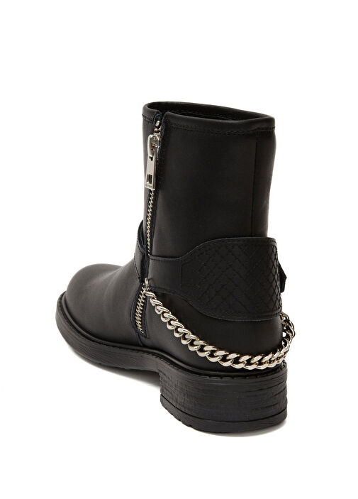 Siyah Kız Çocuk Deri Bot - Görsel 4