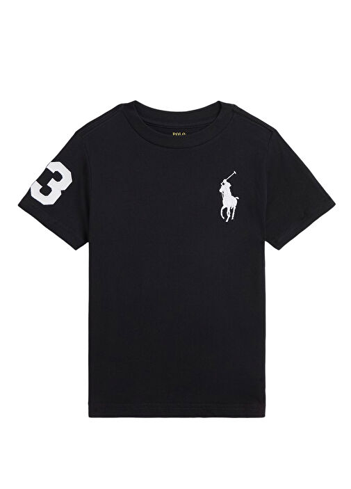 Polo Ralph Lauren - Siyah Logo Nakışlı Unisex Çocuk T-shirt - Siyah