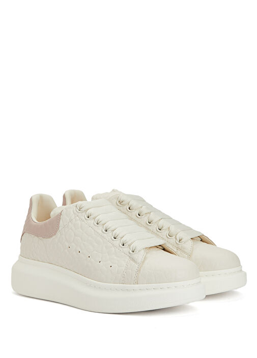 Oversized Beyaz Kadın Deri Sneaker - Görsel 3