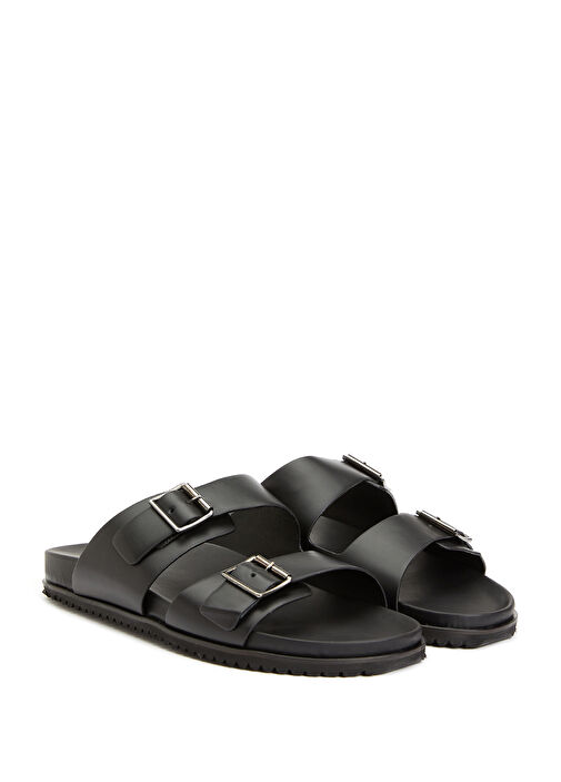 Siyah Erkek Deri Terlik - Görsel 3