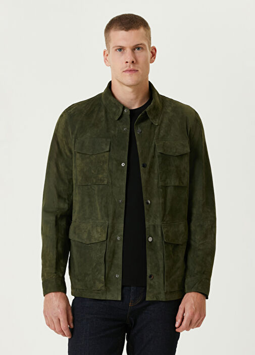 Khaki suede jacket best sale