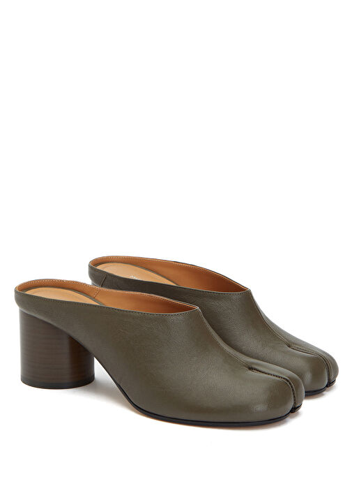 Tabi Decolette Vizon Kadın Deri Terlik - Görsel 3