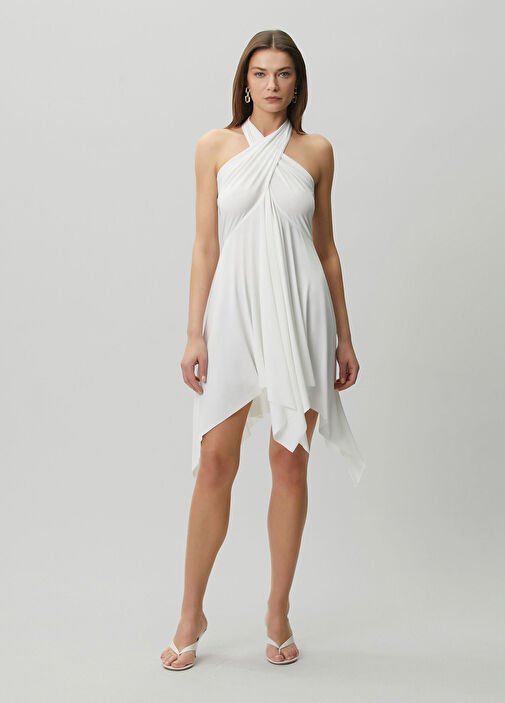 one shoulder short white dress A-line One Shoulder Organza Homecoming Dress