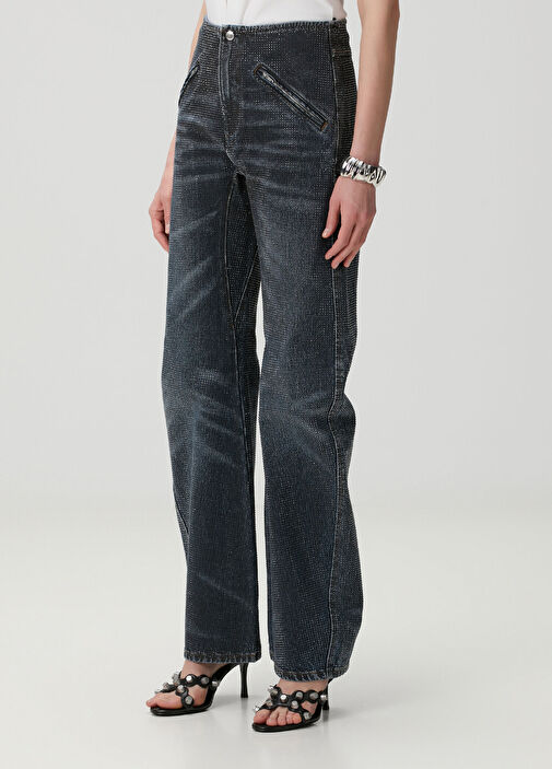 Alexander Wang - Koyu Mavi Taşlı Jean Pantolon - Koyu Mavi