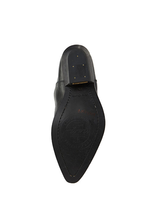 Low Wish Star Siyah Dikişli Kadın Deri Bot - Görsel 6