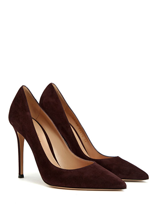 Bordo Süet Stiletto - Görsel 3