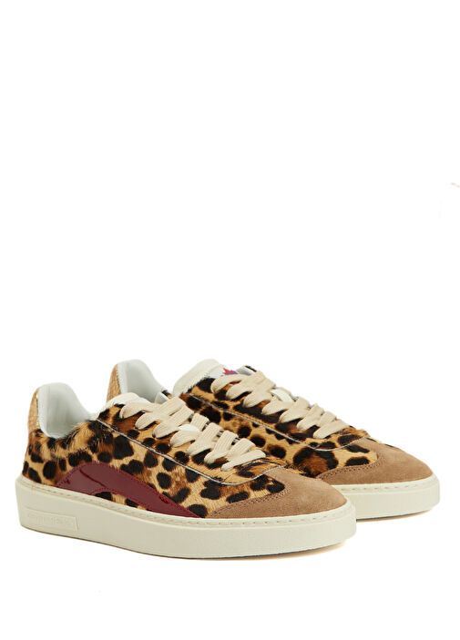 Rider Leopar Desenli Kadın Deri Sneaker - Görsel 4