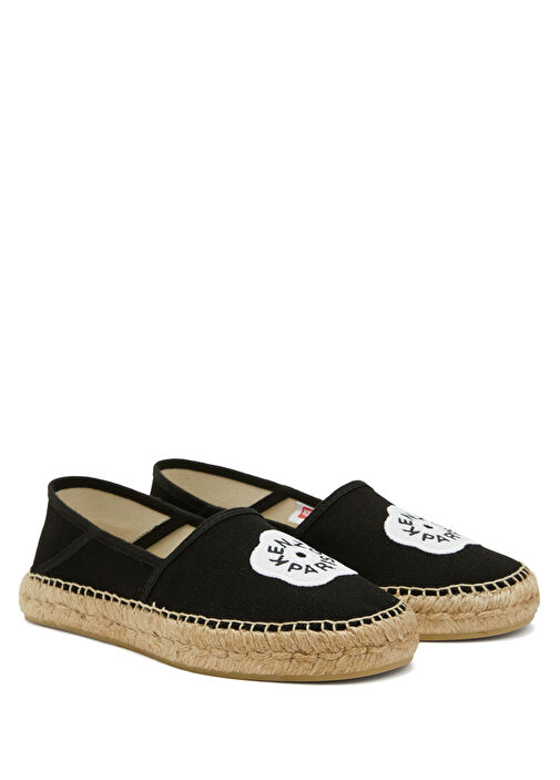 Siyah Logo Nakışlı Kadın Espadril - Görsel 3