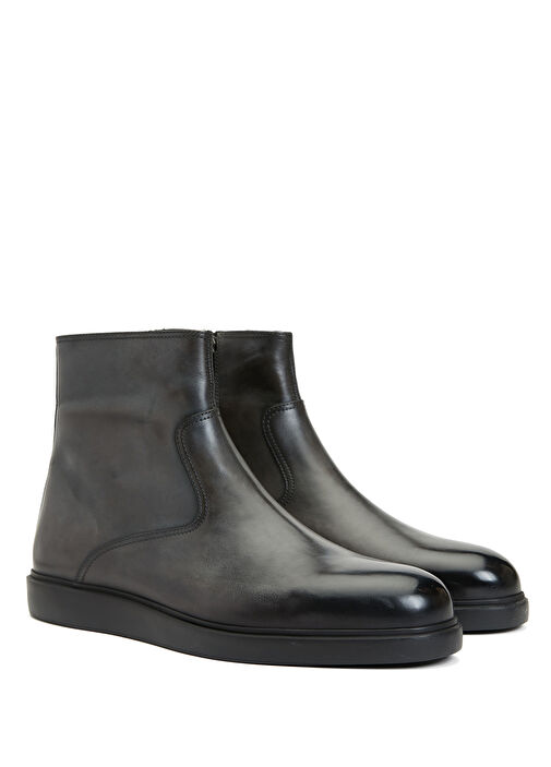 Antrasit Erkek Deri Bot - Görsel 3