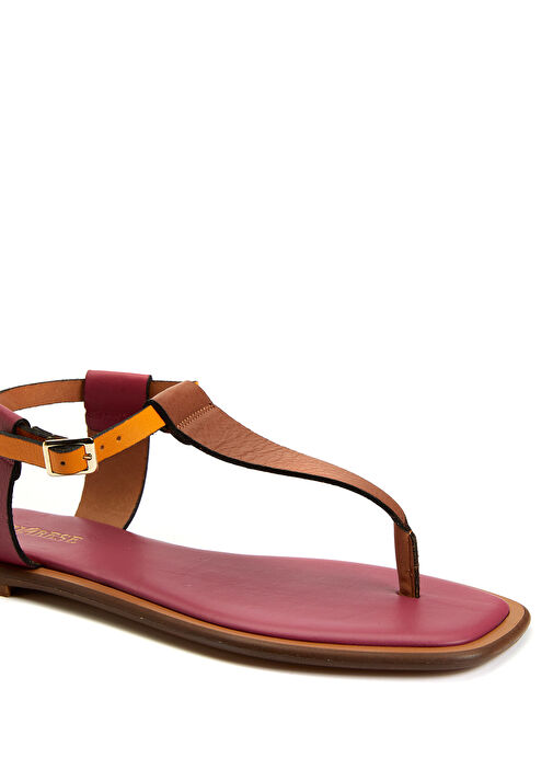 Pembe Kadın Deri Sandalet - Görsel 7