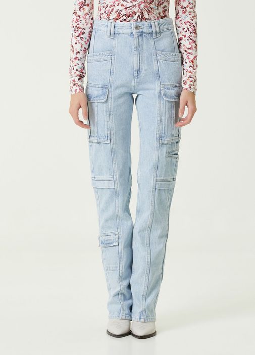 Jean Cargo Isabel Marant Taille 36 - Neuf Sans étiquettes, Coupe Décontractée En Coton Bleu Clair