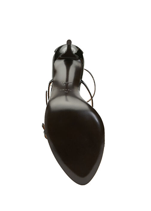 Siyah Kadın Deri Topuklu Sandalet - Görsel 6