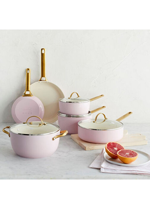 Greenpan - Padova Blush Pink 10 Parça Tencere Seti - Pembe