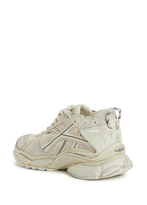 Runner Bej Erkek Deri Sneaker - Görsel 4