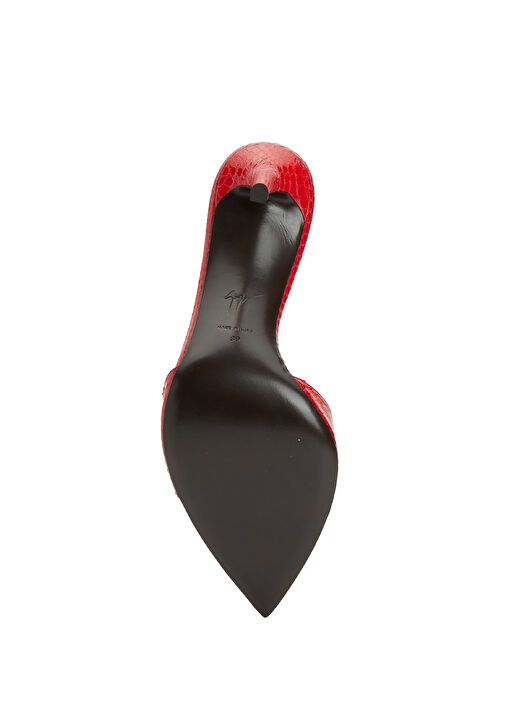 Bordo Desenli Kadın Deri Terlik - Görsel 6