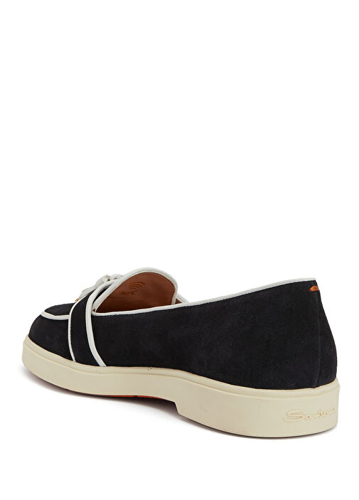 Lacivert Kadın Deri Loafer - Görsel 4