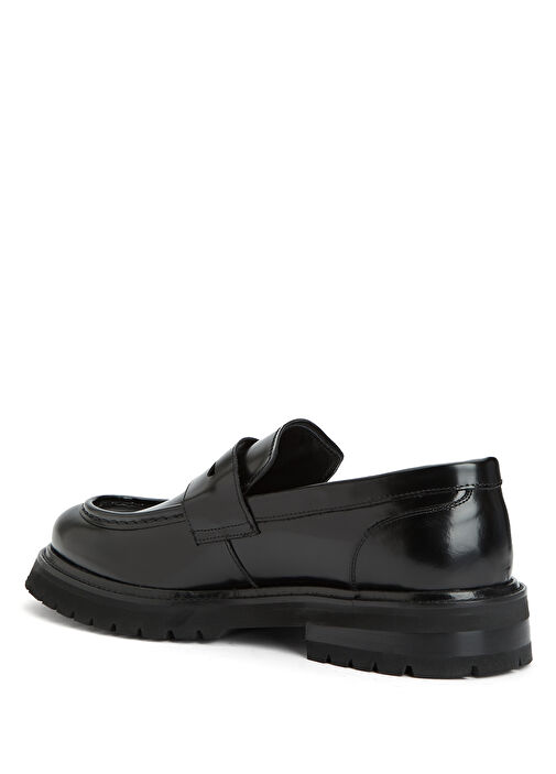Siyah Fitilli Saraçlı Erkek Deri Loafer - Görsel 4