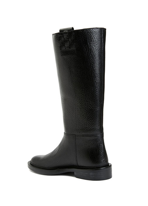 Anella Grainy Siyah Kadın Deri Çizme - Görsel 4