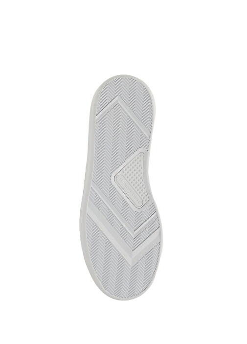 Beyaz Yeşil Logolu Kadın Deri Sneaker - Görsel 6