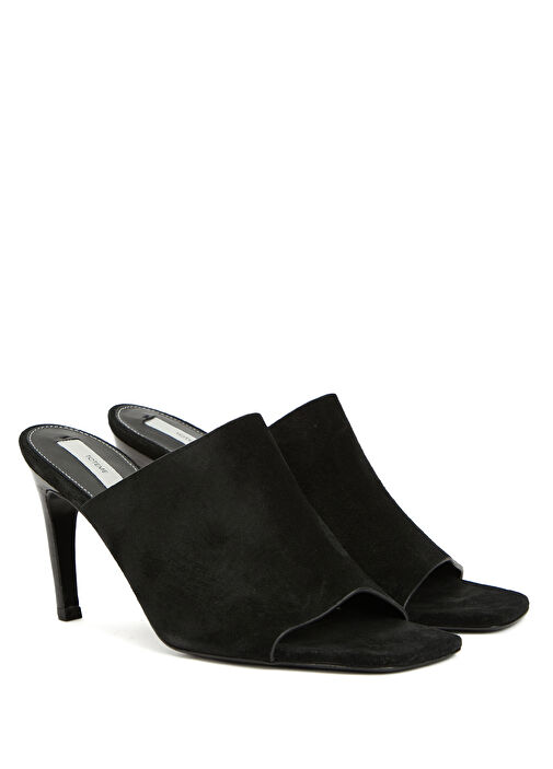 Siyah Kadın Deri Sandalet - Görsel 3