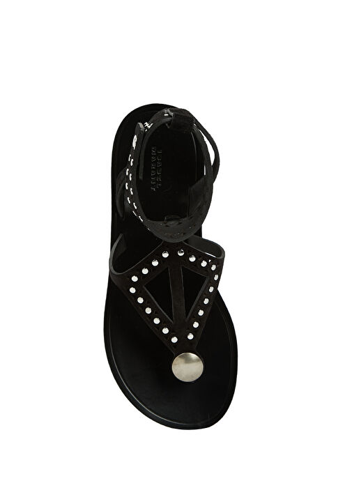 Edil Siyah Kadın Deri Sandalet - Görsel 5