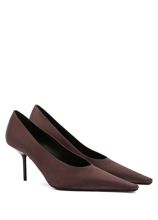 Koyu Kahverengi Topuklu Ayakkabı - Görsel 3