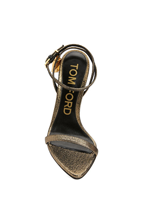 Gold Kilit Detaylı Kadın Sandalet - Görsel 5