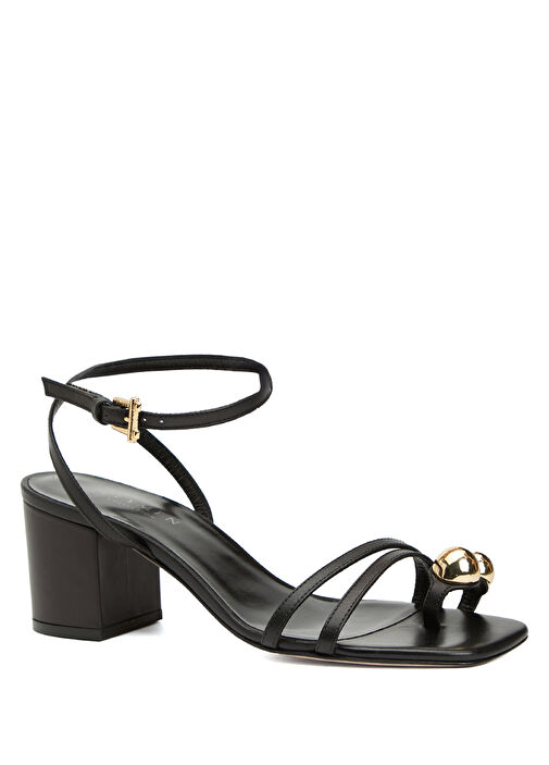 Siyah Kadın Deri Sandalet - Görsel 3