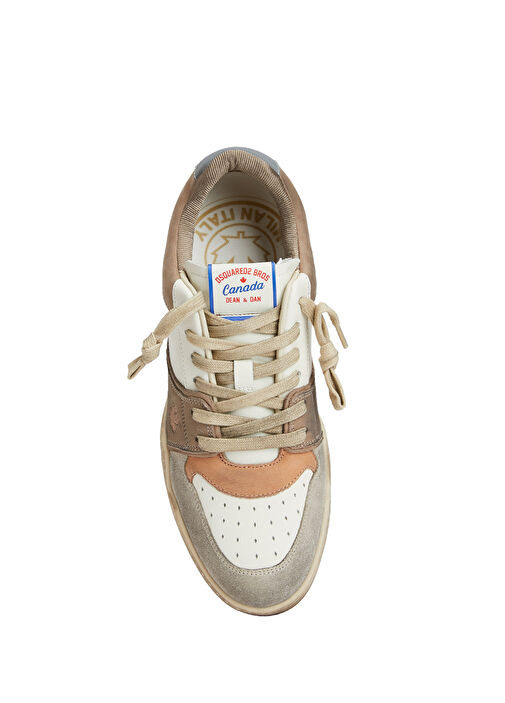 Spiker Beyaz Yeşil Erkek Deri Sneaker - Görsel 5