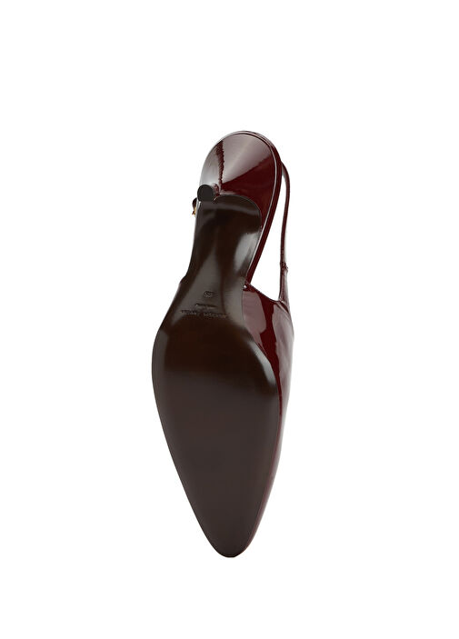 Bordo Deri Topuklu Ayakkabı - Görsel 6