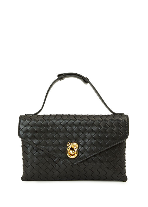 Knot Lock Siyah Kadın Deri Çanta