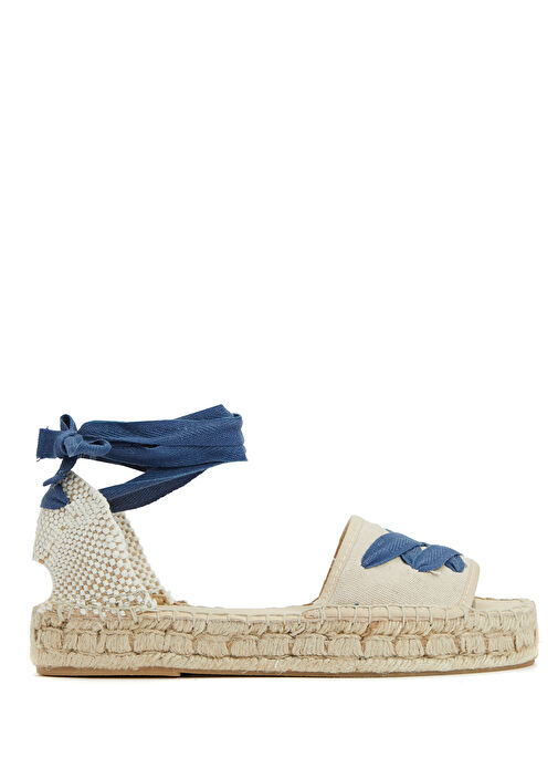 Kırık Beyaz Mavi Kadın Espadril - Görsel 2