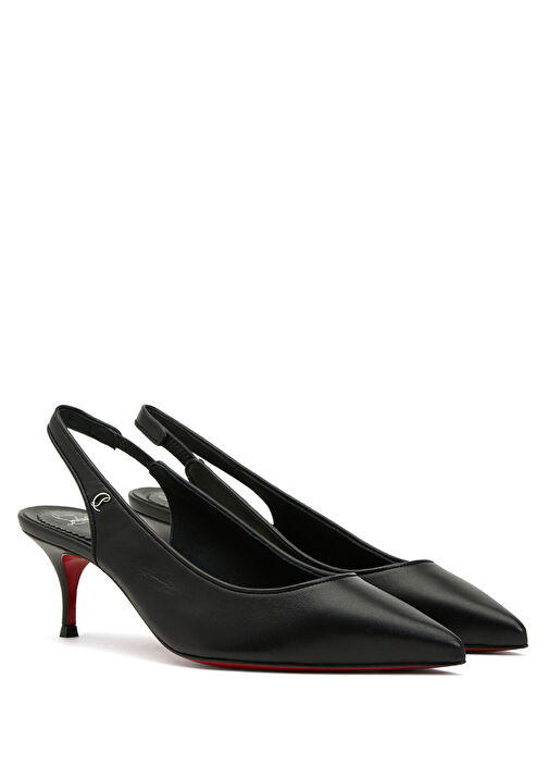 Sporty Kate Siyah Deri Topuklu Ayakkabı - Görsel 3