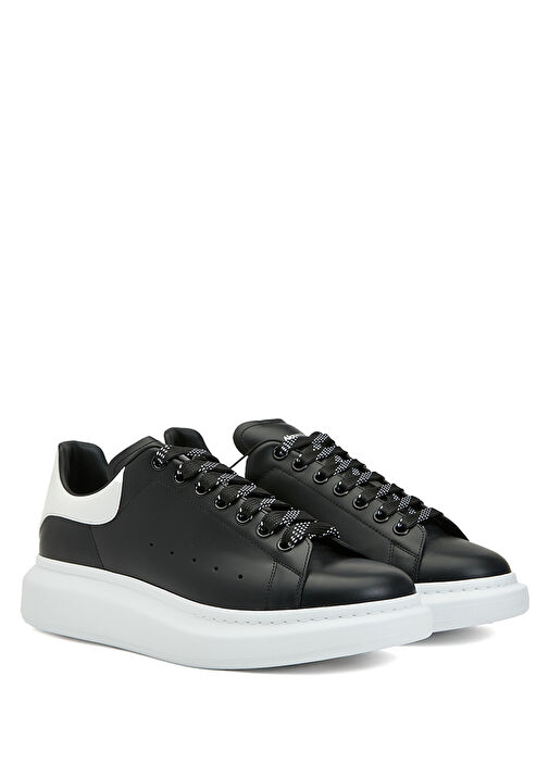 Oversized Siyah Erkek Deri Sneaker - Görsel 3